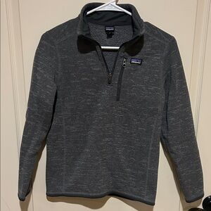 Patagonia Boys Charcoal Zip-Up Sweater